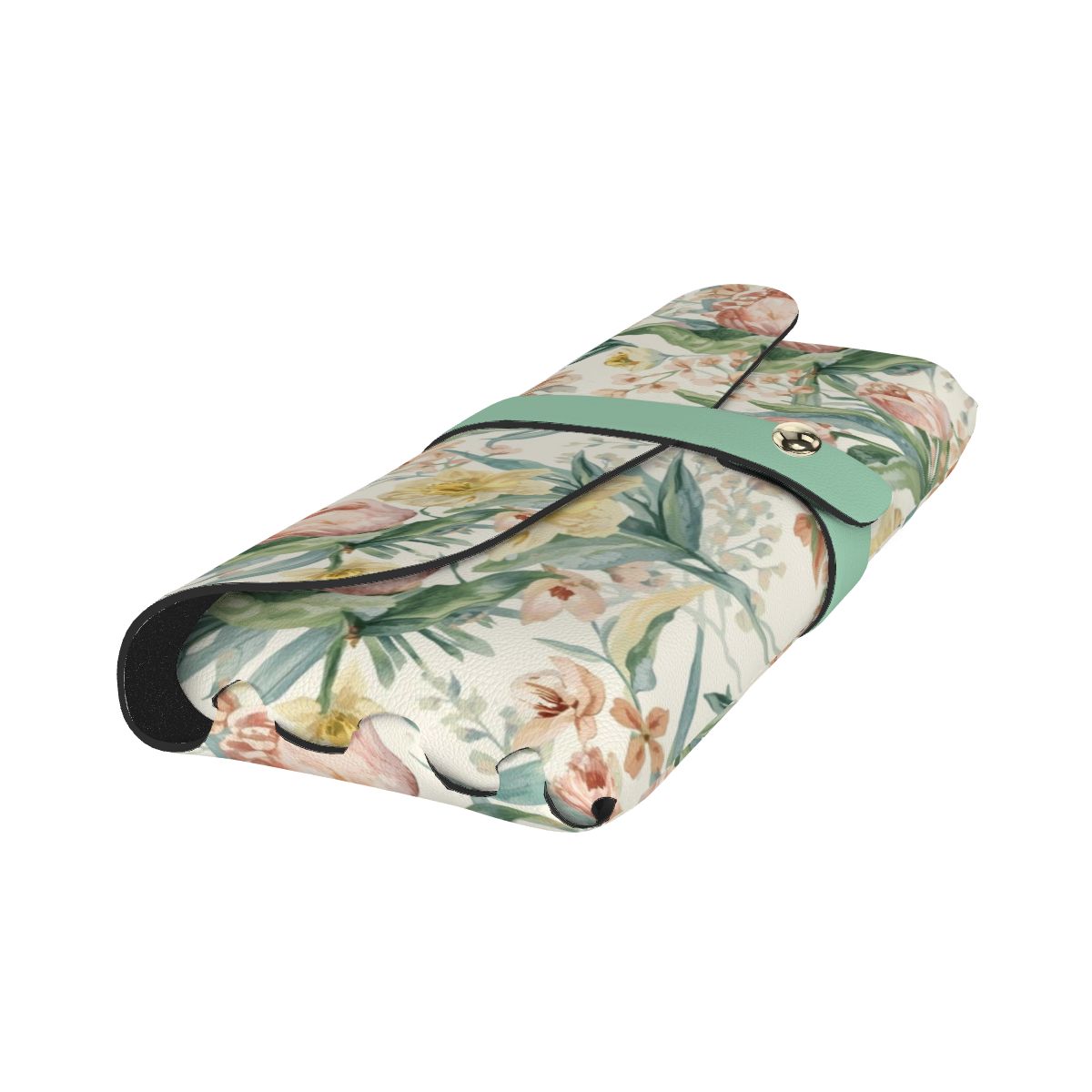 Brillenetui aus PU-Leder mit floralem Design, 6.7x3.5 Zoll. UV-druckgefärbt, kratzfest, ideal für diverse Brillen.