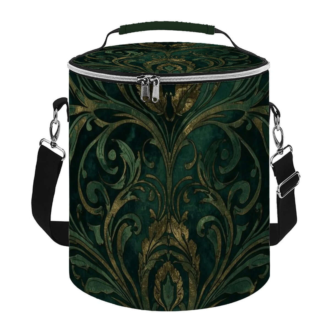 Camping-Kühltasche - Tragbar, isoliert, wasserdicht mit floralem Design, ideal für Outdoor-Aktivitäten. Material: Polyester. Größe: 11,8"x10,0".