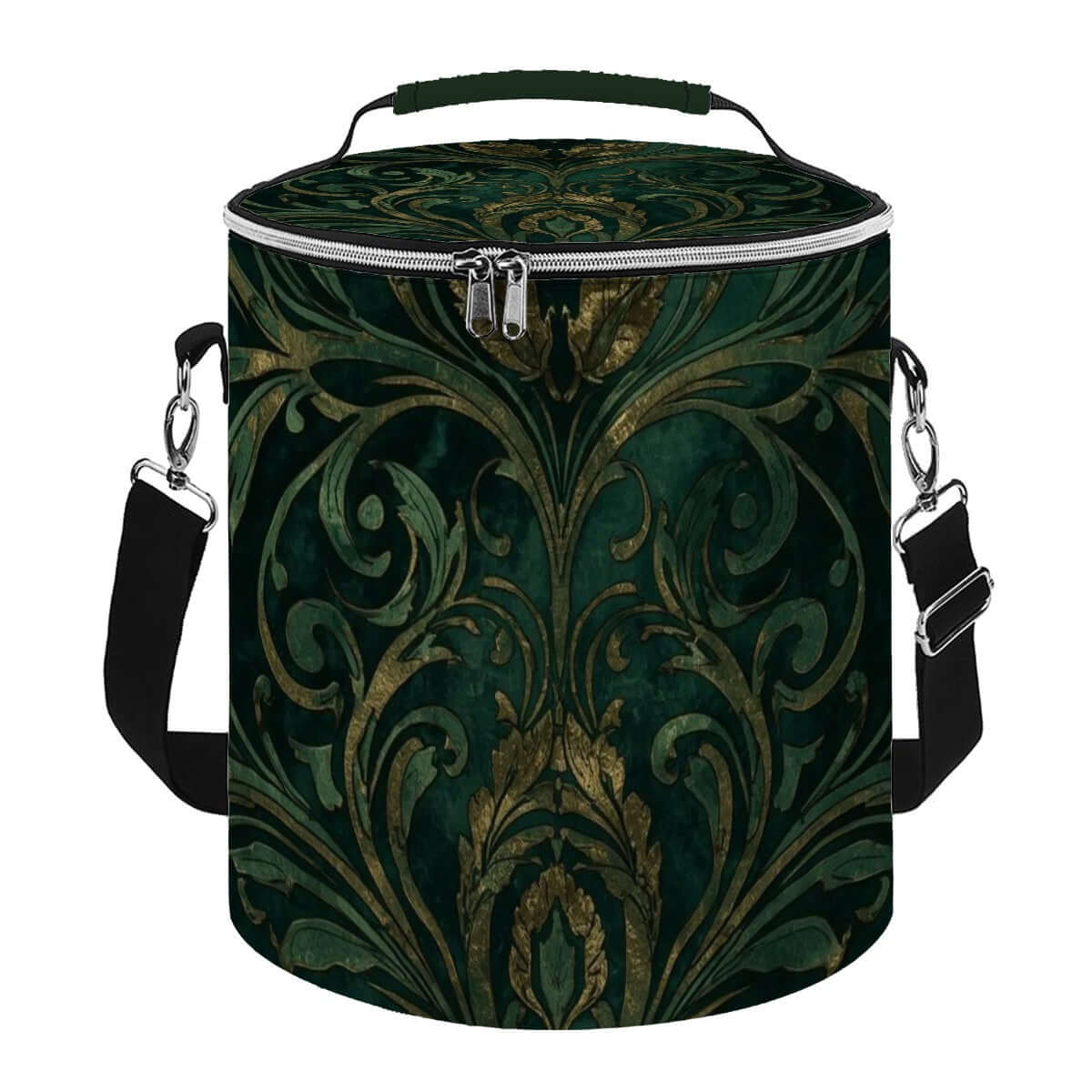 Camping-Kühltasche - Tragbar, isoliert, wasserdicht mit floralem Design, ideal für Outdoor-Aktivitäten. Material: Polyester. Größe: 11,8"x10,0".