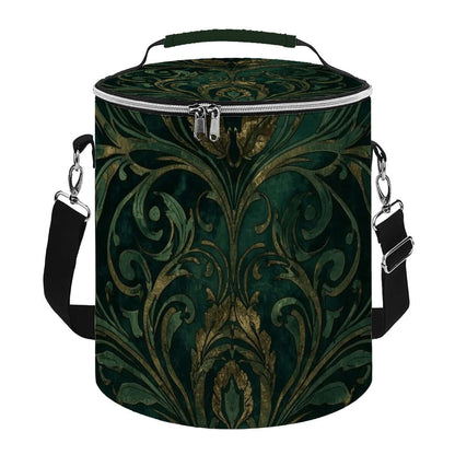 Camping-Kühltasche - Tragbar, isoliert, wasserdicht mit floralem Design, ideal für Outdoor-Aktivitäten. Material: Polyester. Größe: 11,8"x10,0".