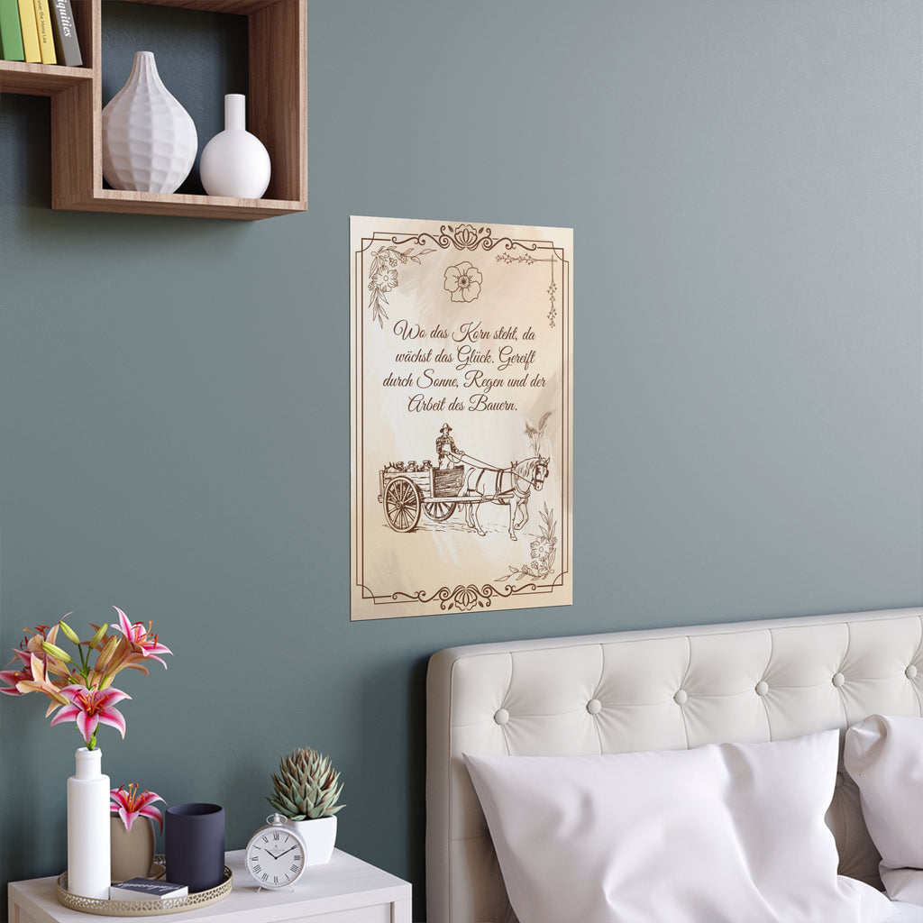 Bezaubernde Wandkunst aus Seide, Vintage-Poster für die Inneneinrichtung mit ein Spruch