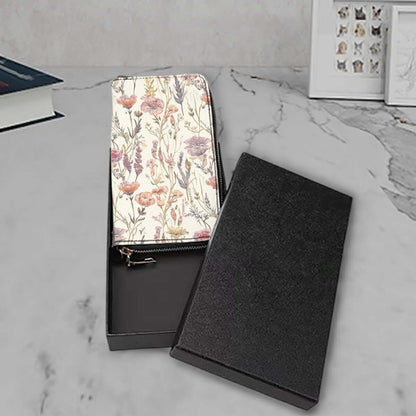 Elegante Clutch-Geldbörse für Damen aus PU mit Blumenmuster, doppelseitigem UV-Druck, großer Kapazität für Karten, Bargeld, Handy.