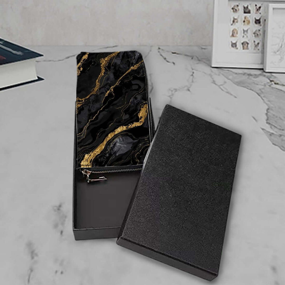 Clutch-Geldbörse für Damen aus hochwertigem PU, doppelseitiger UV-Druck, große Kapazität, Aufbewahrungsbeutel-Set, in Geschenkbox