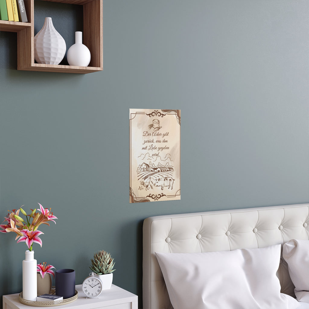 Bezaubernde Seidenposter, Bauernhaus-Dekor, rustikale Wandkunst für die Küche an die Wand