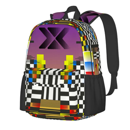 Geräumiger Oxford-Rucksack mit digitalem Musterdesign, Seitentaschen, aus Polyester-Oxford-Stoff, ideale Größe für Alltagsgebrauch.