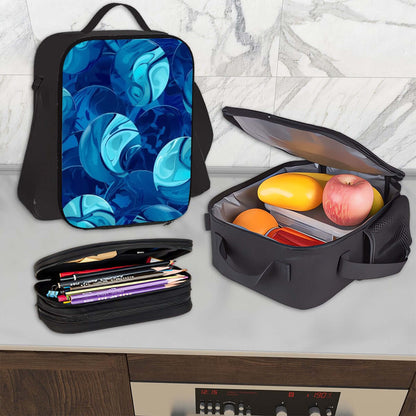 3er-Set Taschen (Oxford-Rucksack, Lunchtasche &amp; Federmäppchen) aus Oxford-Stoff mit stilvollem Design, robust und leicht.