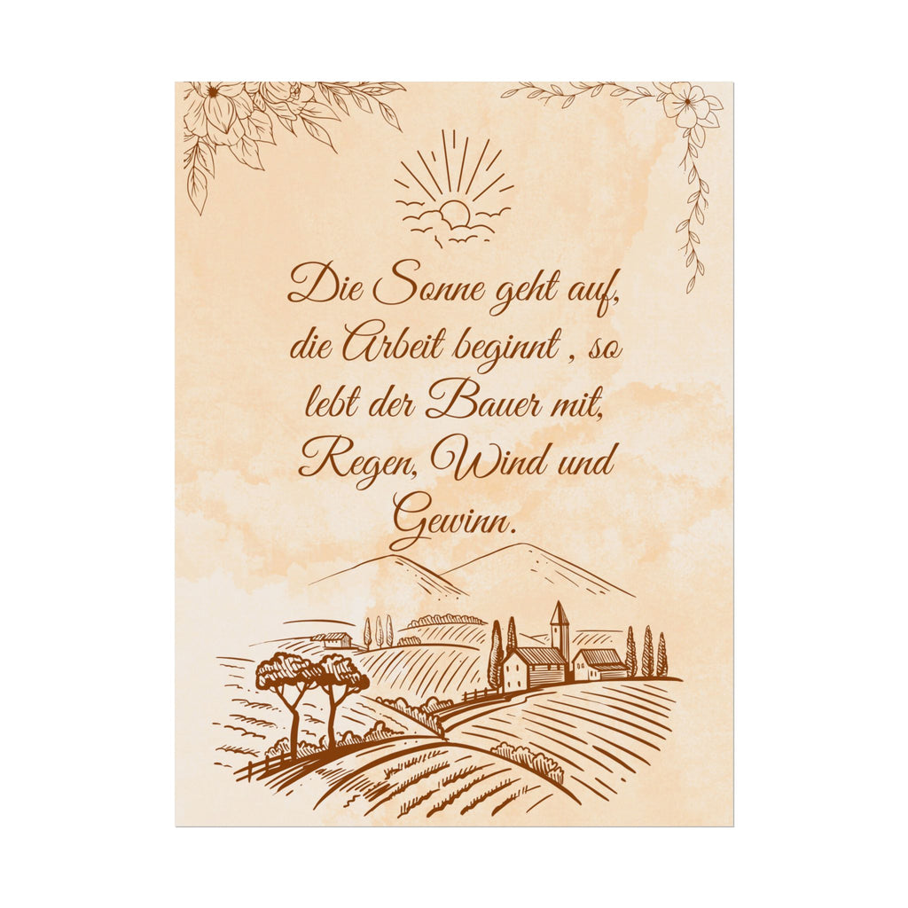 Rustikales  Bauernhaus -Rollposter, Vintage- Wandkunst ,mit ein Spuch
