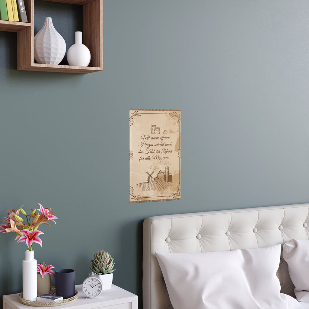 Silk Poster - Bauernspruch with Bauerliche Motiven Design an die Wand