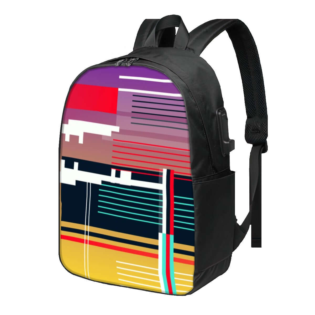Oxford Reise-Laptop-Rucksack mit USB-Anschluss in modernem Design, hergestellt aus robustem Oxford-Stoff, ideal für Reisen und Pendeln.