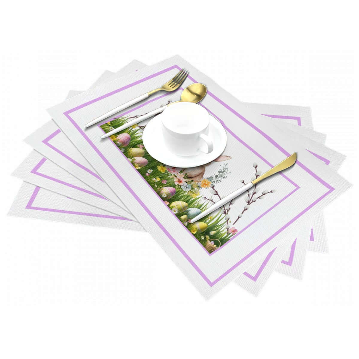 Tischset aus gewebtem PVC mit floralem Design, hitzebeständig und rutschfest für Tischschutz. Details für Tischset aus gewebtem PVC ansehen.