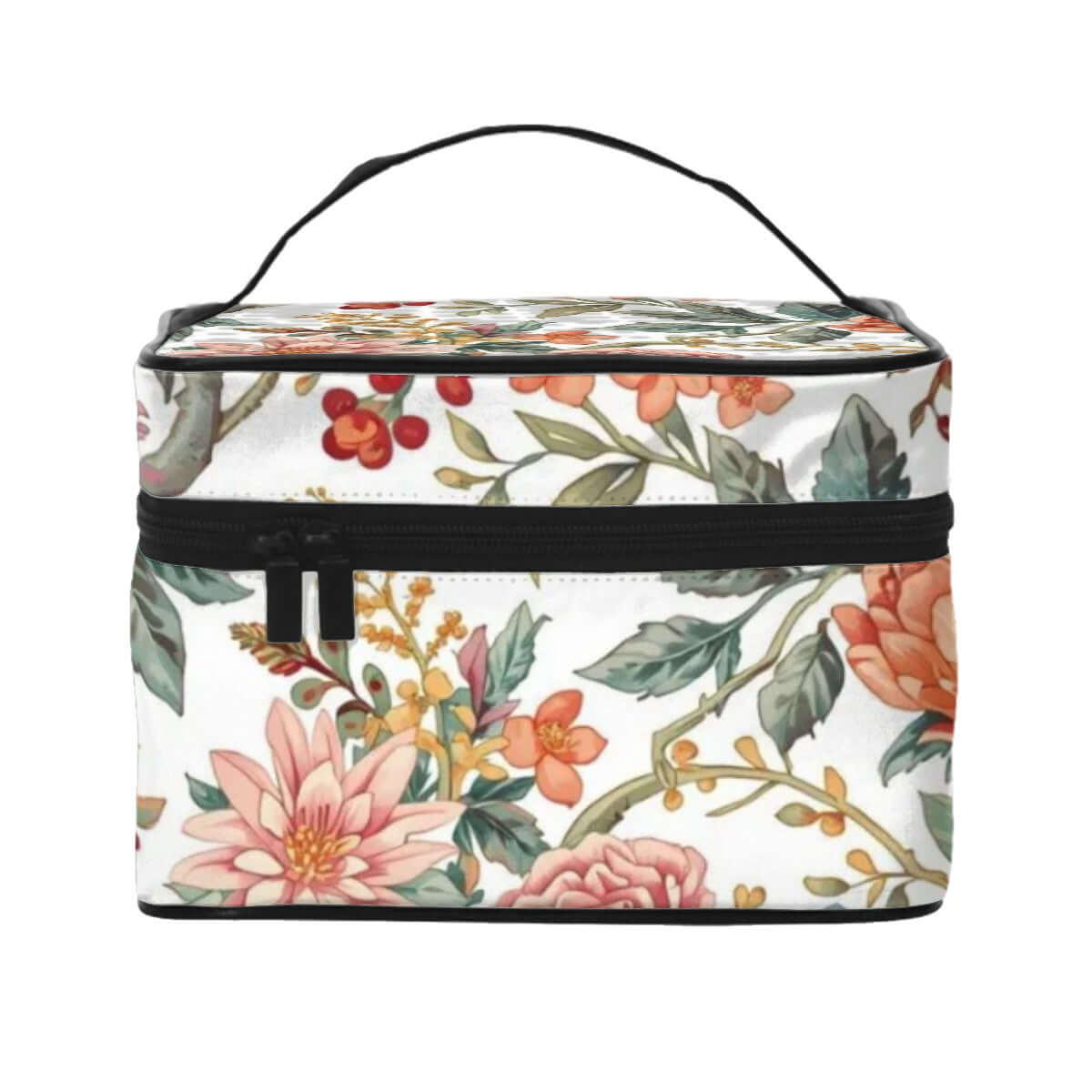 Tragbare Reise-Kosmetiktasche aus Polyester mit Blumendesign, einseitiger Druck, große Kapazität, ideale Kulturtasche für Reisen