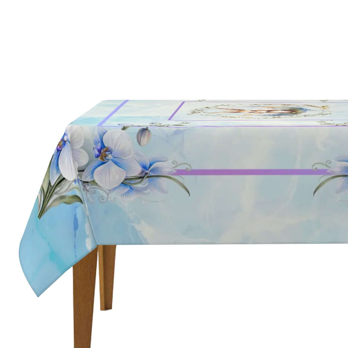 Quadratische Tischdecke Ostermotiv aus Polyester, 54"x54", einseitiger Sublimationsdruck, wasserabweisend, dekorativer Tischschutz