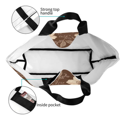 Große Schultertasche für Damen aus 100 % Polyester mit starkem oberen Griff und Innentasche, ideal für Alltag und Reisen.