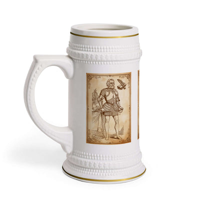 Bierkrug — Mittelalterliches Design Ein Bierkrug, der die Atmosphäre vergangener Zeiten zurückbringt. Mit seinem mittelalterlichen Design wird er zum besonderen Highlight für Liebhaber von Geschichte und Tradition:  Design: Inspiriert von mittelalterliche