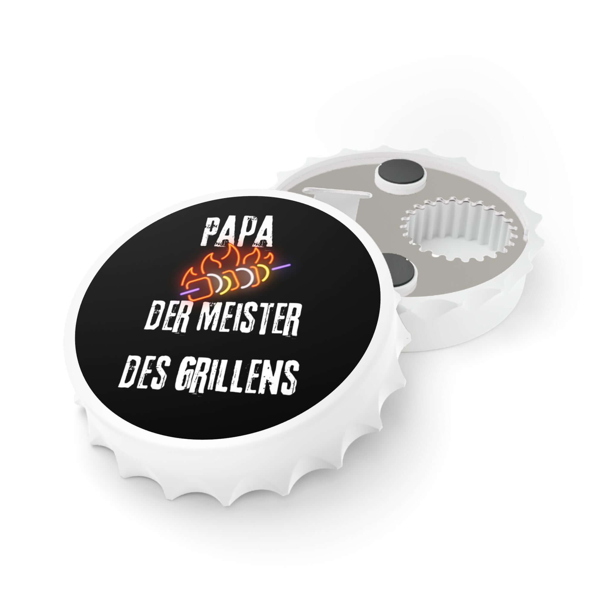 Flaschenöffner – „Papa Der Meister Des Grillens“ Ein Flaschenöffner, der nicht nur praktisch ist, sondern auch eine klare Botschaft vermittelt. Mit dem Spruch „Papa Der Meister Des Grillens“ wird er zum perfekten Geschenk für alle Grillmeister.  Design: H
