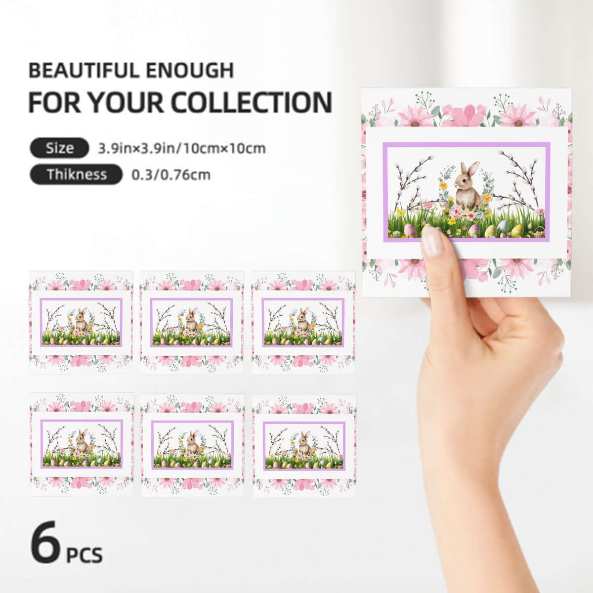 Quadratische Keramikuntersetzer, 6 Stück mit Blumendesign, 4"x4", hochwertiger UV-Druck, umweltfreundlich und geruchlos.