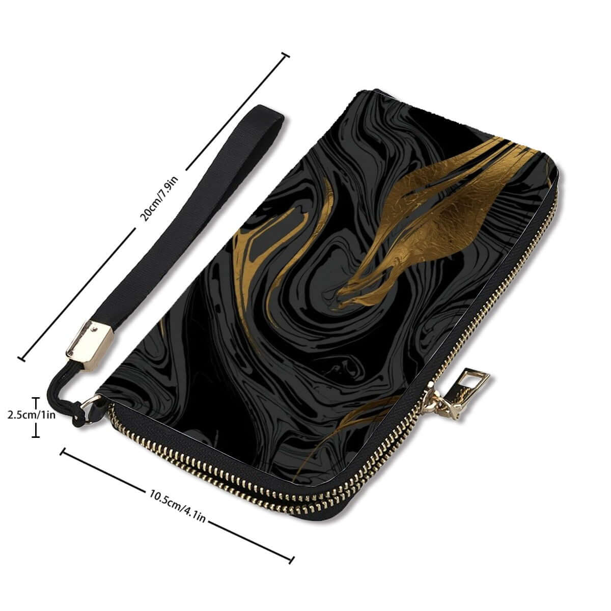 Clutch-Geldbörse für Damen aus PU mit stilvollem Design, UV-gedruckt, doppelseitig, inklusive Aufbewahrungsbeutel-Set, groß und funktional.