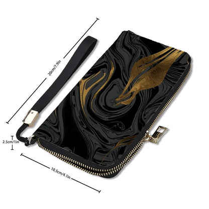 Clutch-Geldbörse für Damen aus PU mit stilvollem Design, UV-gedruckt, doppelseitig, inklusive Aufbewahrungsbeutel-Set, groß und funktional.