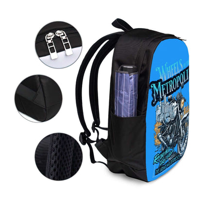 Oxford Reise-Laptop-Rucksack mit USB-Anschluss, aus Polyester-Oxford-Stoff, schrumpffest, mit verstärkten Gurten und Sublimationsdruck.