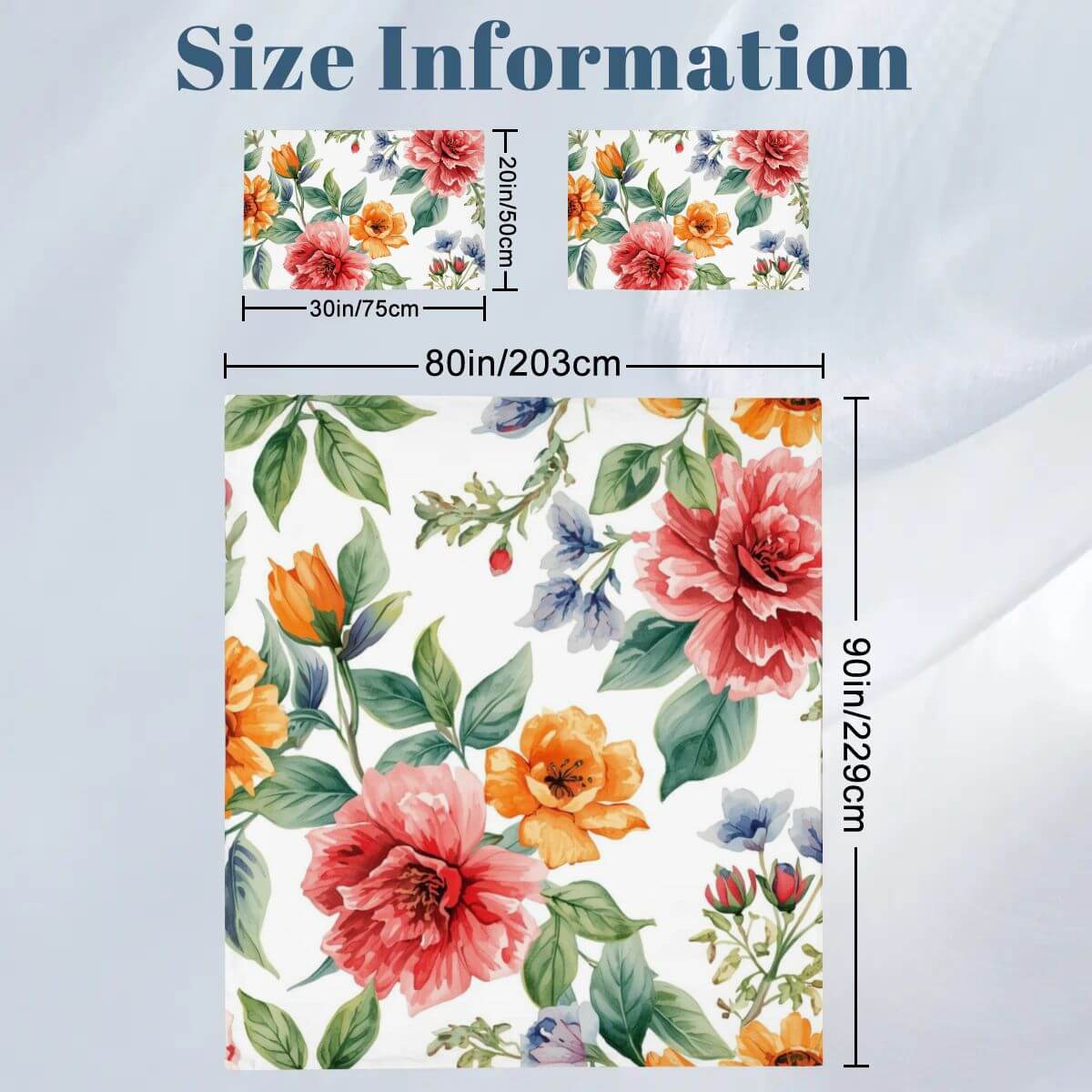 Video Komplettes Bettwäscheset – Blumendesign, Größe: Bettbezug 80x90 Zoll, Kissenbezüge 30x20 Zoll, Polyester 90GSM Material