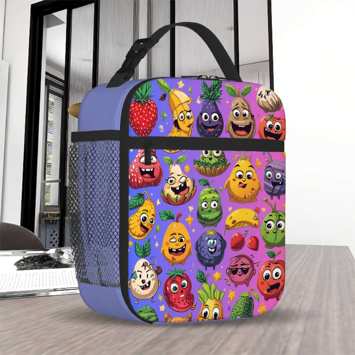 Lunchtasche mit ein schönes Design aus Oxford-Stoff, farbenfroher Früchtedruck, ideal für tragbare Reise-Kosmetiktasche.