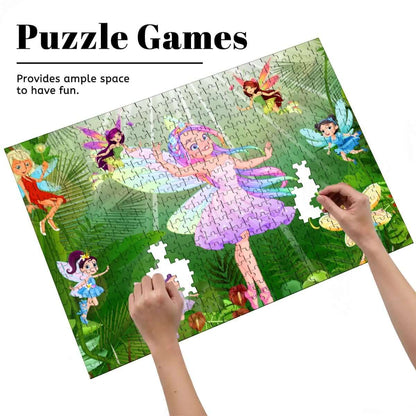 500-teiliges Holzpuzzle (horizontal) mit Feenmuster, 52 x 38 cm, UV-Druck, langlebig Lindenholz, Baseballkappe mit Mesh-Einsatz zu sehen.