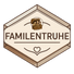 Familientruhe logo with a family-themed treasure chest and heart design on a hexagonal background.
