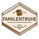 Familientruhe logo with a family-themed treasure chest and heart design on a hexagonal background.