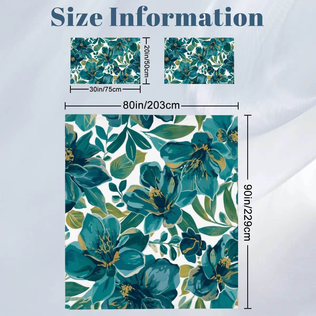 Komplettes Bettwäscheset mit floralem Design, Größe: Bettbezug 80x90 Zoll, Kissenbezüge 30x20x20 Zoll, Material: 90GSM Polyester.