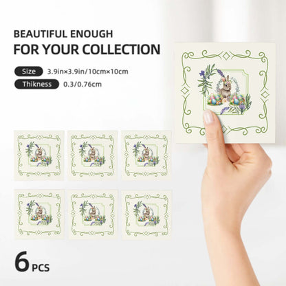 Set aus 6 quadratischen Keramikuntersetzern mit einseitigem Design, UV-Druck, umweltfreundlich, Größe 4"x4"