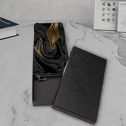 Clutch-Geldbörse für Damen aus PU mit doppelseitigem UV-Druck in edler Geschenkbox, ideal als Aufbewahrungsbeutel-Set (2 Stück)