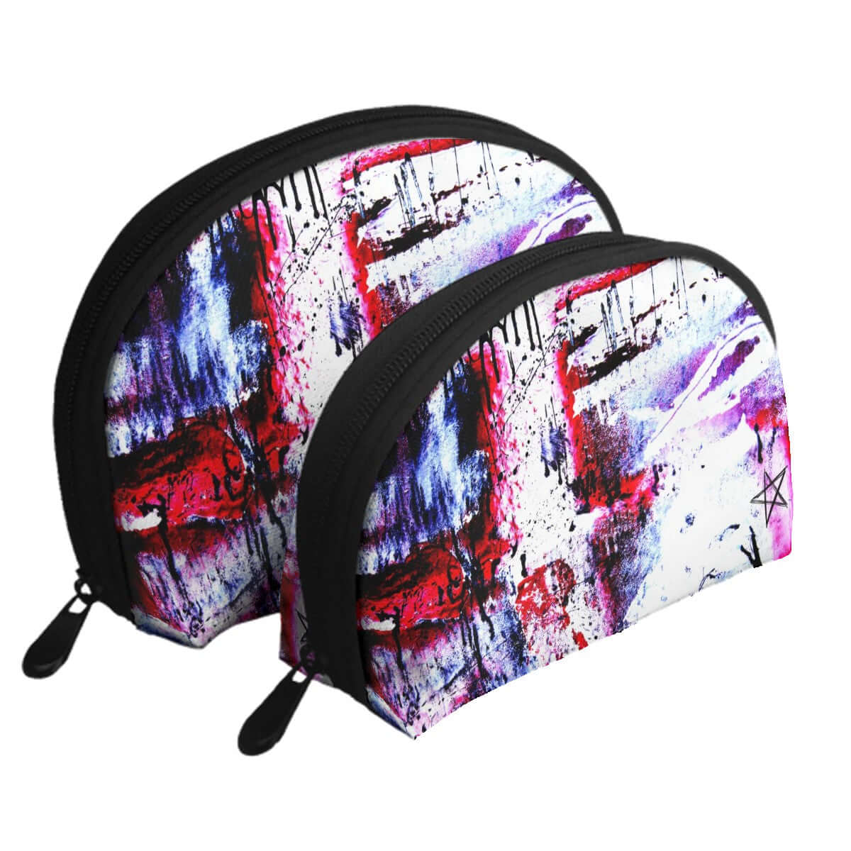 Aufbewahrungsbeutel-Set im Sublimationsdruck, Polyester, große und kleine Größe, ideal für vielseitige Aufbewahrung mit Reißverschluss.