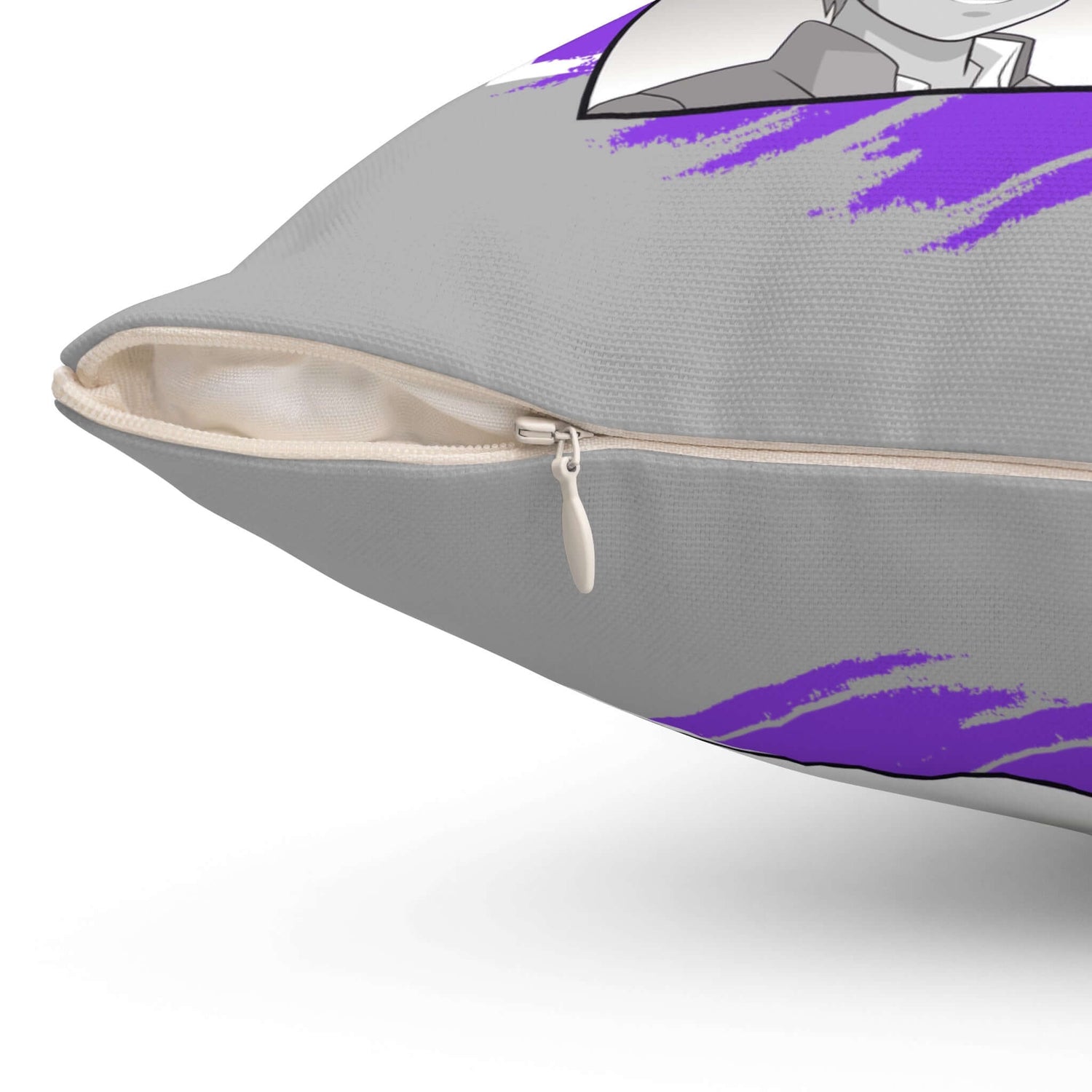 Anime-inspiriertes quadratisches Kissen, Dekokissen für Anime-Fans - Design-Familientruhe