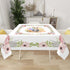 Quadratische Tischdecke Ostermotiv aus Polyester, 54"x54" Größe, einseitig bedruckt, wasserabweisend, floral gestaltet, Tischdekoration. Details für Quadratische Tischdecke Ostermotiv ansehen.