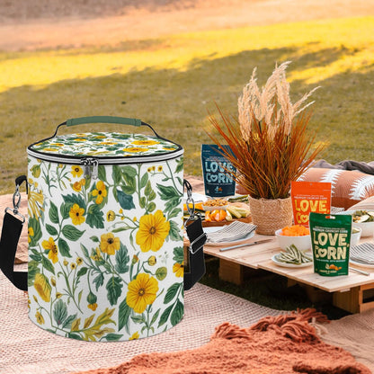 Camping‑Kühltasche mit Blumenmuster, tragbar und wasserdicht. Ideal für Picknicks im Freien. Perfekt für Camping. Große Isolierung.