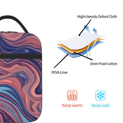 Lunchtasche mit ein schönes Design aus Oxford-Stoff, PEVA-Beschichtung, isoliert, tragbar für Reise-Kosmetiktasche. Hält warm und kalt.