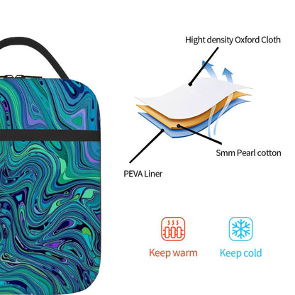 Lunchtasche aus Oxford-Stoff mit PEVA-Beschichtung, schönes Design, hält Essen warm oder kalt, ideal für unterwegs.