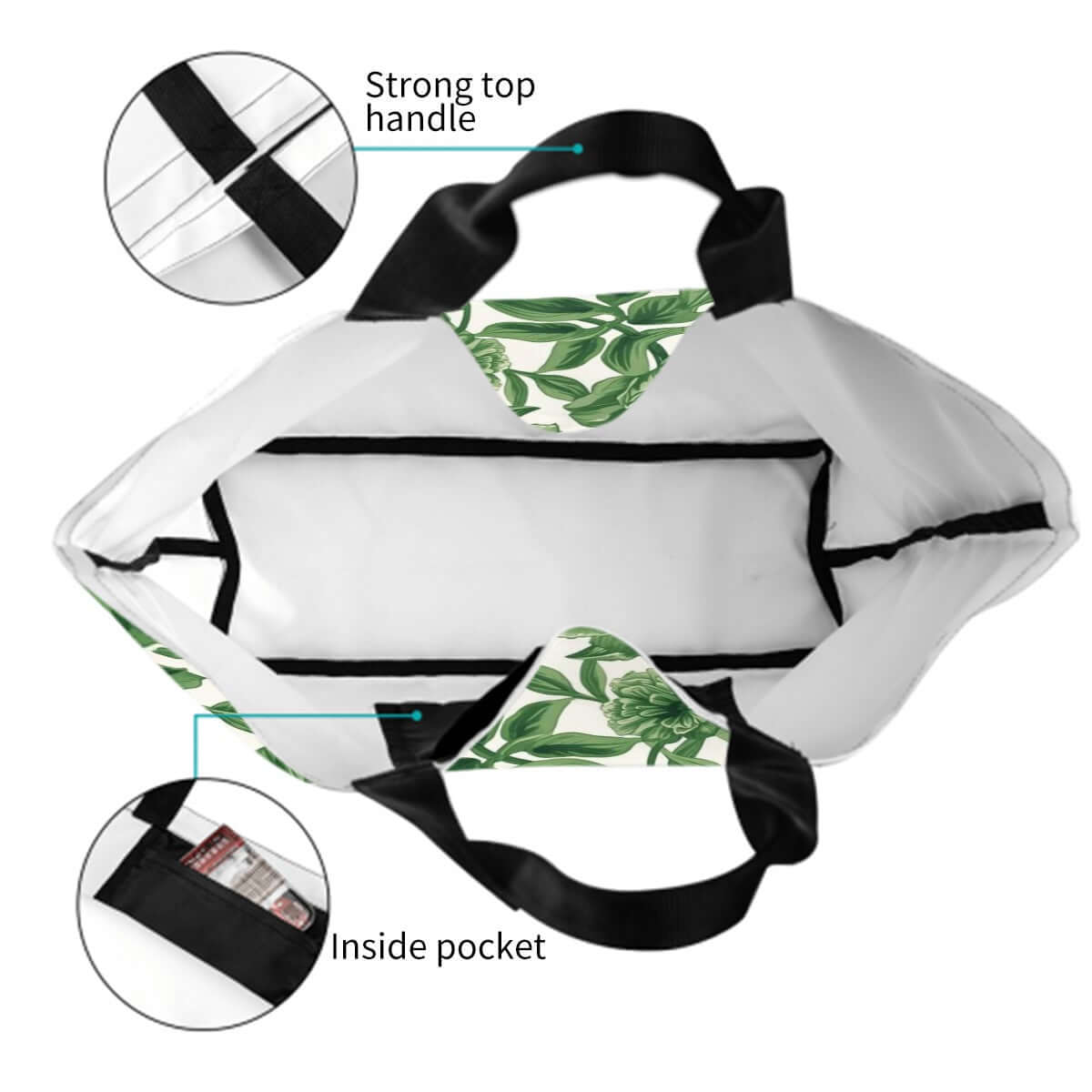 Große Schultertasche für Damen mit starkem Griff und Innentasche, aus 100% Polyester, wasserabweisend und langlebig.