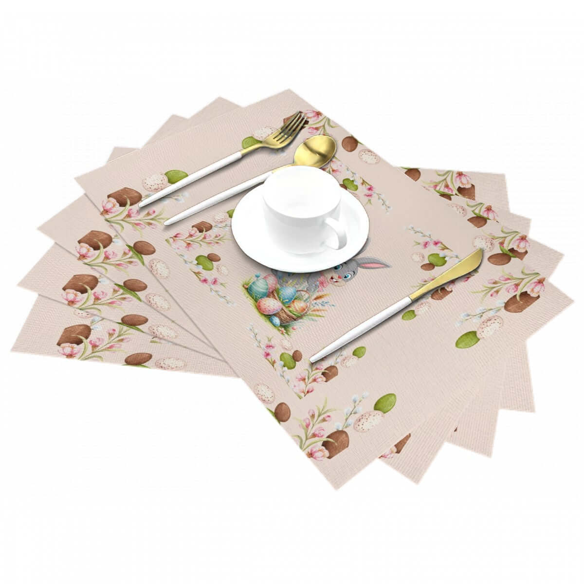 Tischset aus gewebtem PVC mit einseitigem Design, 18"x12" Größe, hitzebeständig bis 80°C, kratz- und fleckenresistent.