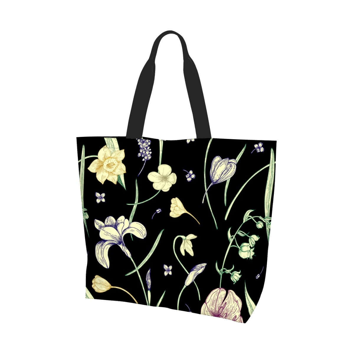 Große Schultertasche für Damen mit Blumenmuster, aus 100 % Polyester, Größe 19,7x15,7x5,9 Zoll, stilvolle und geräumige Tasche.