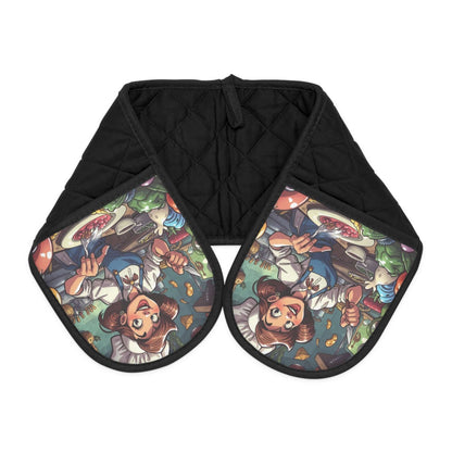 Skurriler Ofenhandschuh  mit ein Comic Design für Hobbyköche - Design-Familientruhe