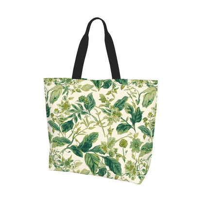 Große Schultertasche für Damen mit floralem Design, aus 100 % Polyester, einseitiger Druck, leicht und wasserabweisend.