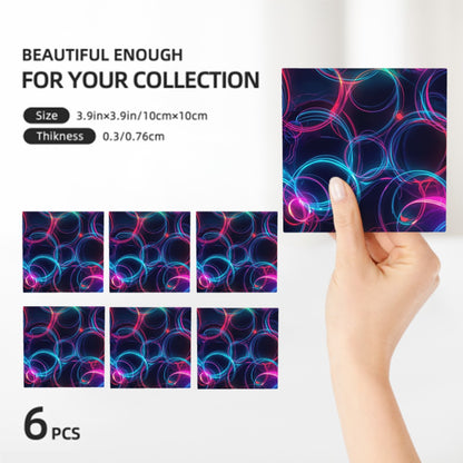 Quadratische Keramikuntersetzer 6 Stück, moderne Muster, Größe 10x10cm, ideal für Wohnkultur.