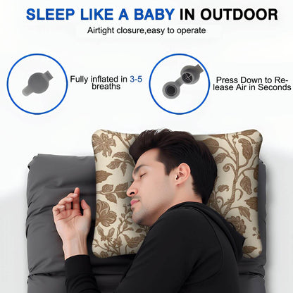 Video Aufblasbares Campingkissen für komfortablen Schlaf, imaginieren Sie eine entspannende Campingnacht mit leicht aufblasbarem Kissen.