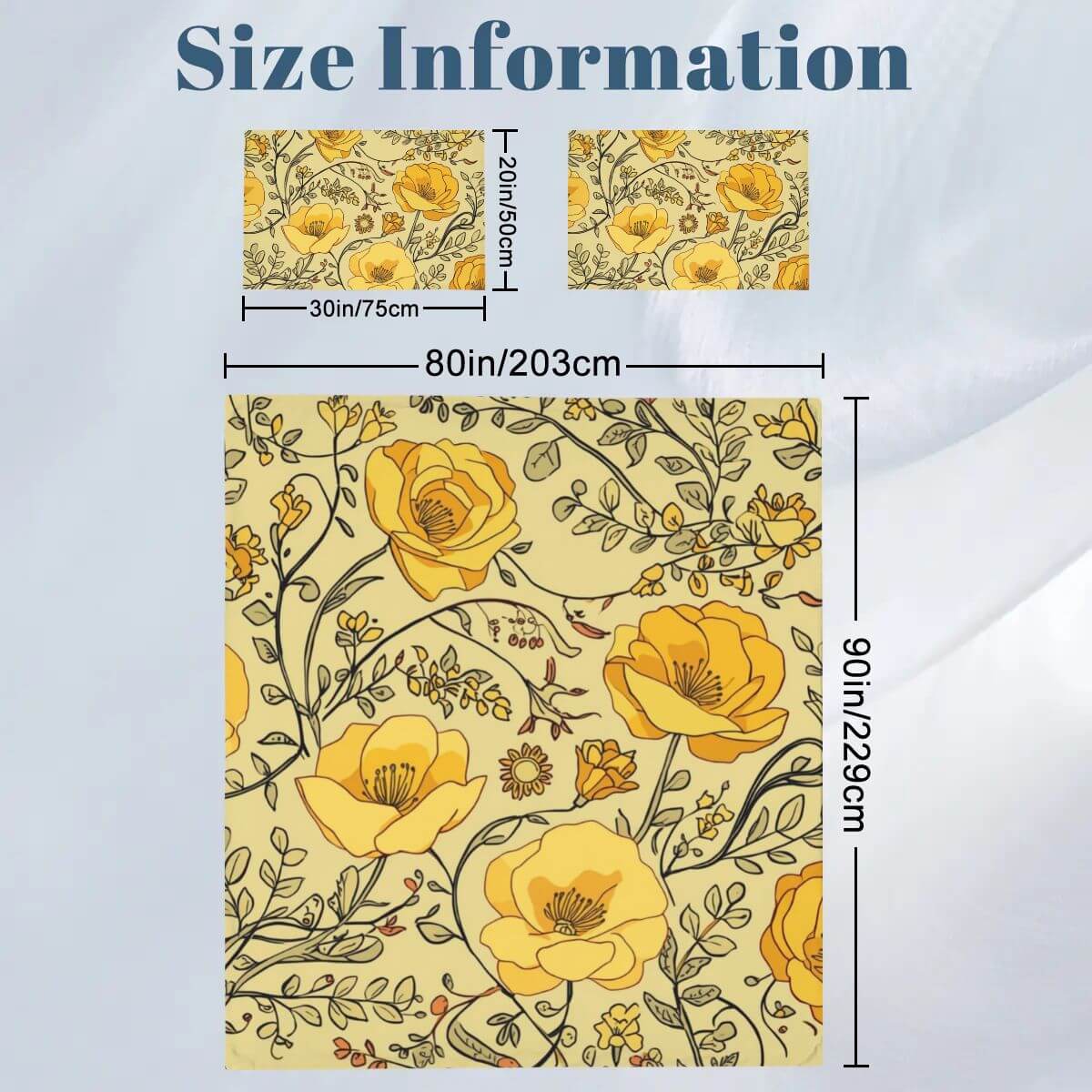 Komplettes Bettwäscheset mit blumigem Design, Größe 80"x90" für Quiltbezug und 30"x20" für Kissenbezüge, aus 90GSM Polyester.