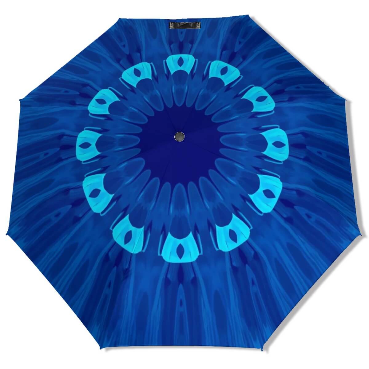 Blaue UV-Schutz-Regenschirm mit einseitigem Design und windfester Struktur. Details für UV-Schutz-Regenschirm ansehen.