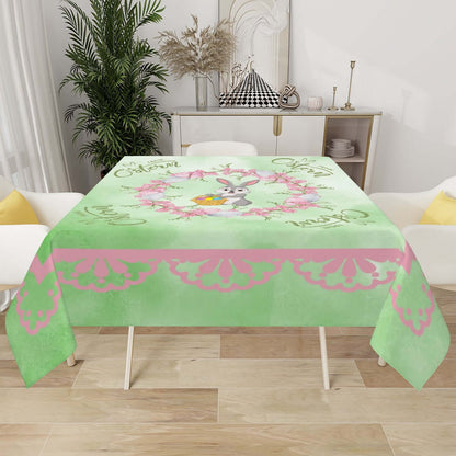Quadratische Tischdecke Ostermotiv aus Polyester, 54x54 und 60x60, sublimierter Druck, wasserabweisend, dekorativ für Ostern.