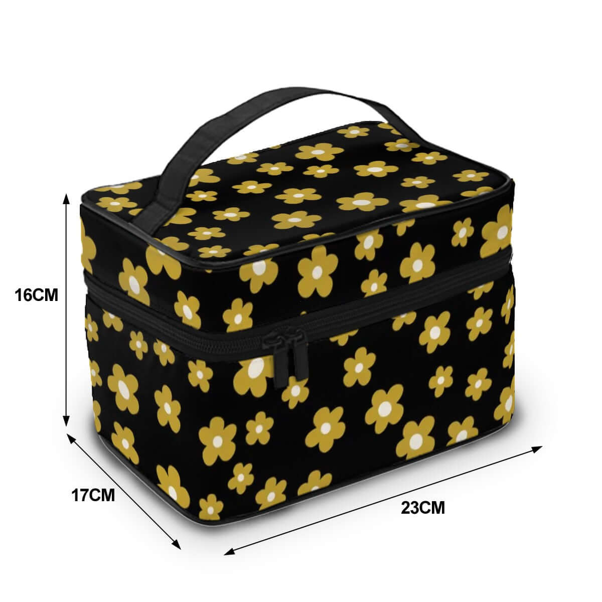 Portable Travel Makeup Bag with floral design, large capacity, and elegant zipper, ideal for Clutch-Geldbörse für Damen.