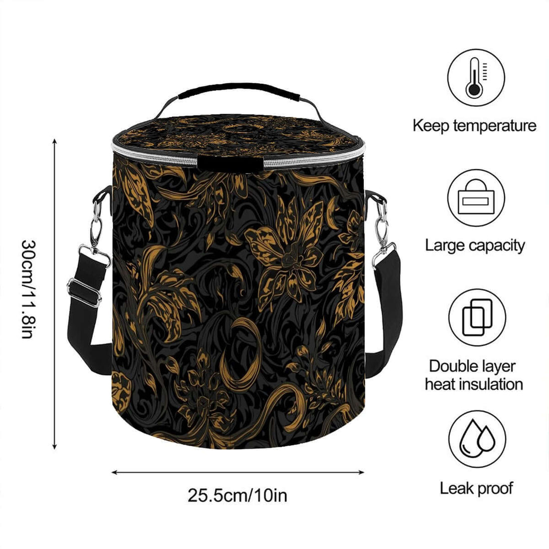 Camping‑Kühltasche - Tragbar, isoliert, wasserdicht, 11,8"x10" Design, doppelte Wärmeisolierung, große Kapazität, tropfsicher