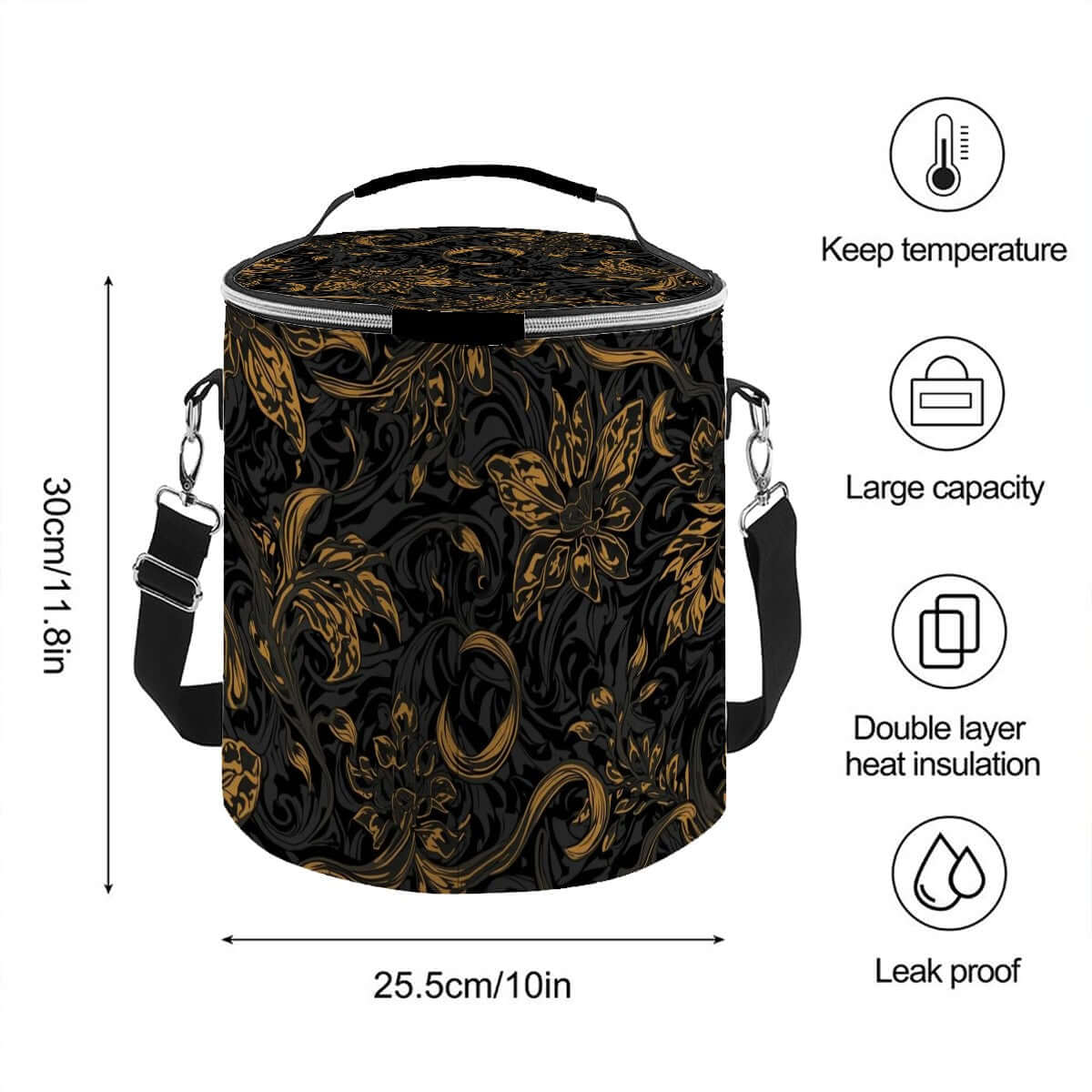 Camping‑Kühltasche - Tragbar, isoliert, wasserdicht, 11,8"x10" Design, doppelte Wärmeisolierung, große Kapazität, tropfsicher